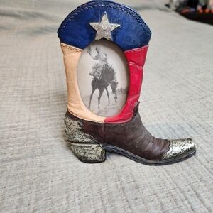 Decorative Texas Boot Western Cowboy Boot Picture Frame